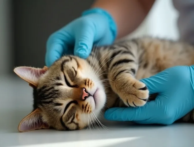 Specialist carefully handling a deceased cat with dignity in Seabrook